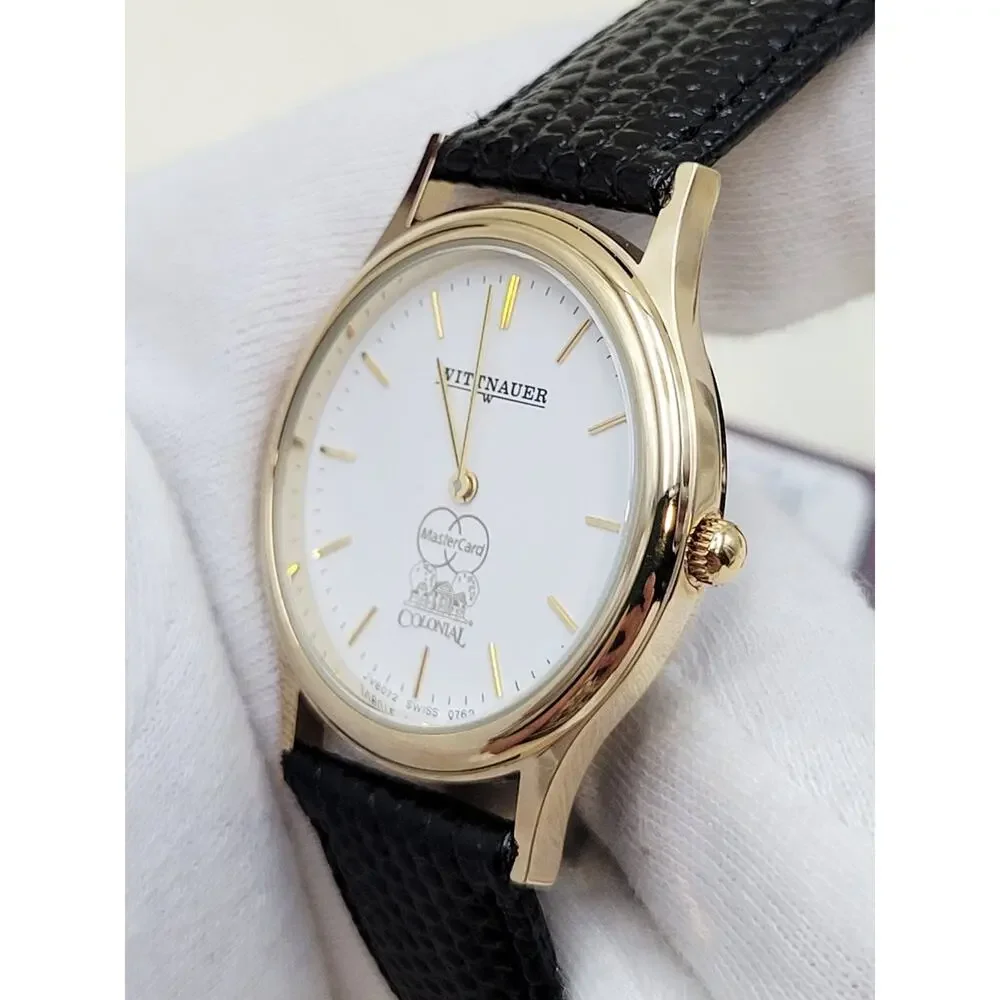 Wittnauer JV8072 Men's Dress Watch MasterCard Premier Colonial Swiss Quartz NWT